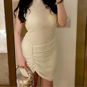 Ronny Kobo Collection Cream Mini Dress